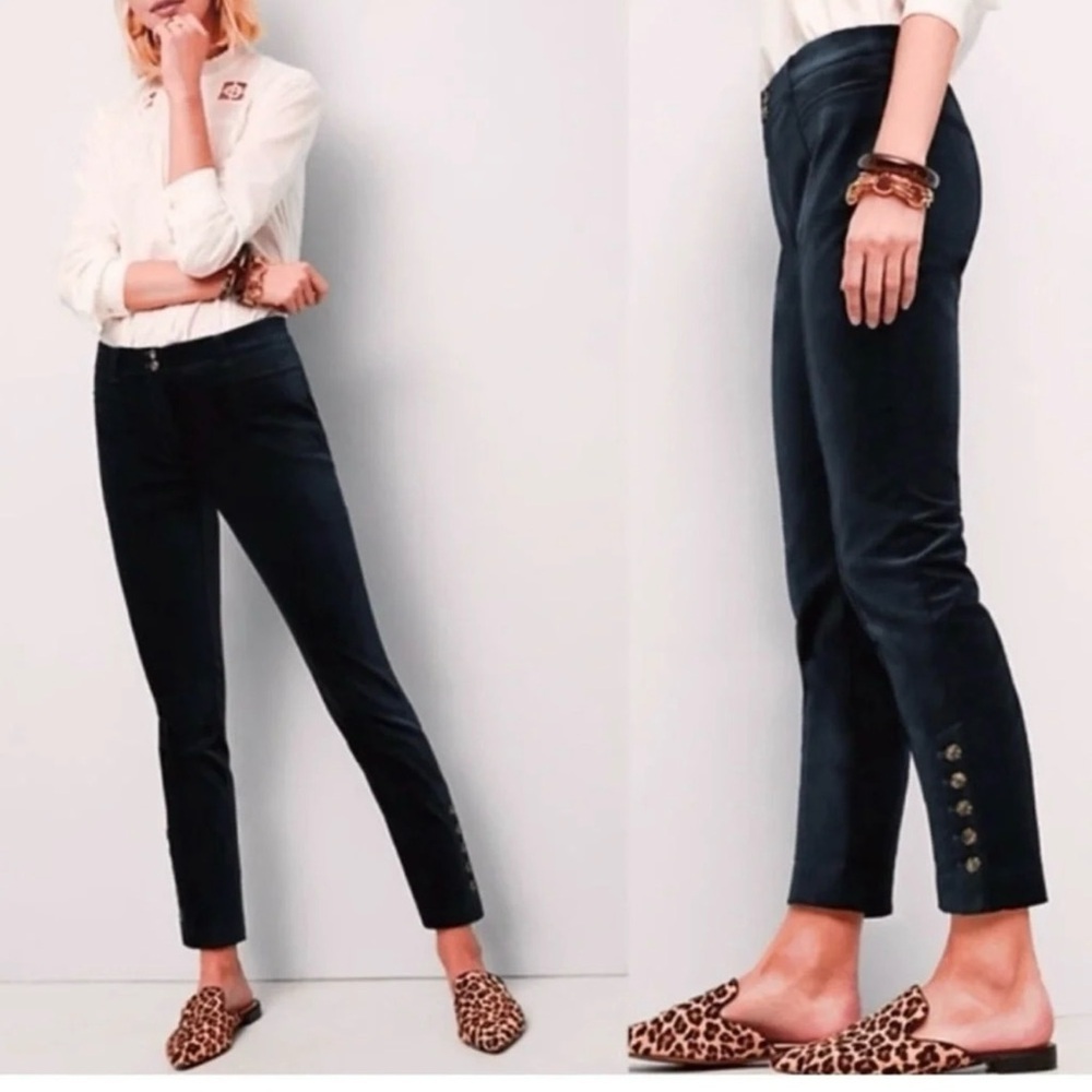 Anthropologie the Essential Slim velvet trousers NWOT